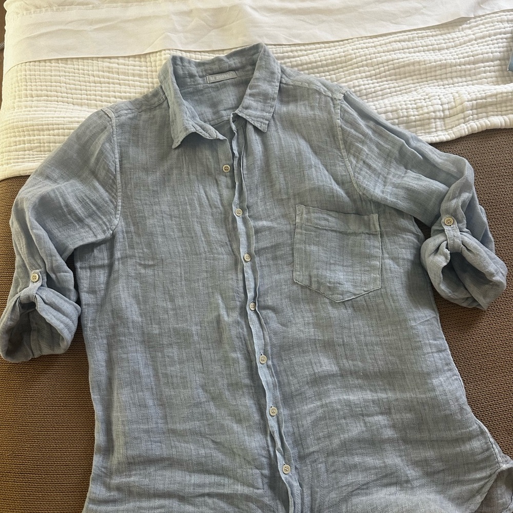 CP Shades Herringbone Linen Button Down Shirt. Beautifully woven.